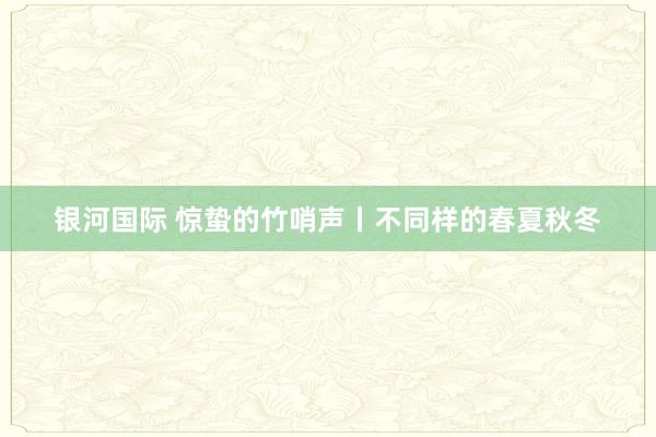 银河国际 惊蛰的竹哨声丨不同样的春夏秋冬