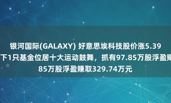 银河国际(GALAXY) 好意思埃科技股价涨5.39%，格林基金旗下1只基金位居十大运动鼓舞，抓有97.85万股浮盈赚取329.74万元