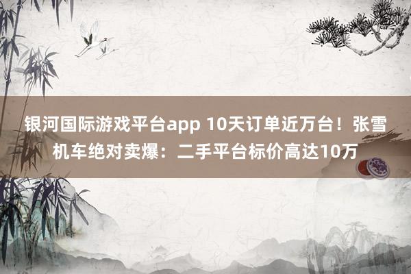 银河国际游戏平台app 10天订单近万台！张雪机车绝对卖爆：二手平台标价高达10万