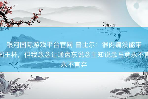 银河国际游戏平台官网 普比尔：很肉痛没能带归国王杯，但我念念让通盘东说念主知说念马竞永不言弃