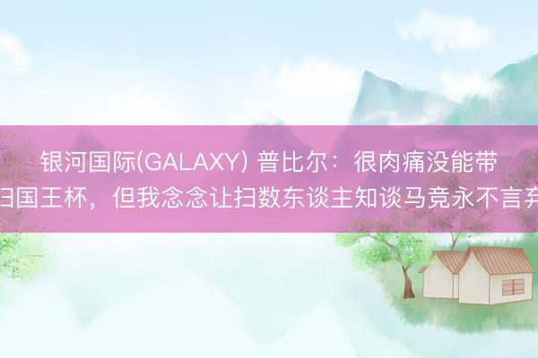 银河国际(GALAXY) 普比尔：很肉痛没能带归国王杯，但我念念让扫数东谈主知谈马竞永不言弃