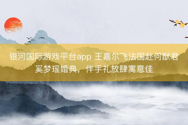 银河国际游戏平台app 王嘉尔飞法国赴何猷君奚梦瑶婚典，伴手礼放肆寓意佳